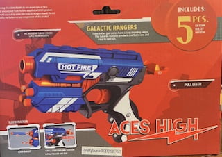 Aces High Galactic Rangers Manual Soft Bullet Gun, 5 Darts + 20 Pk of Darts