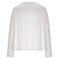 thumbnail image 3 of Htigea Women's Lace Crochet Tops Dressy Long Sleeve Tops Elegant Going Out Party Blouses White M, 3 of 5