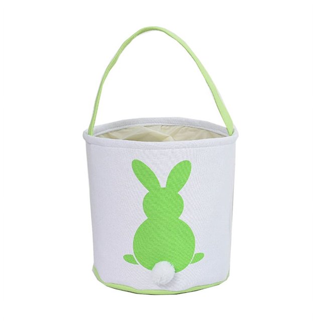 CUITING Large Capacity Easter Goodie Bag with Bunny Pattern & Tail Candy Gifts Basket