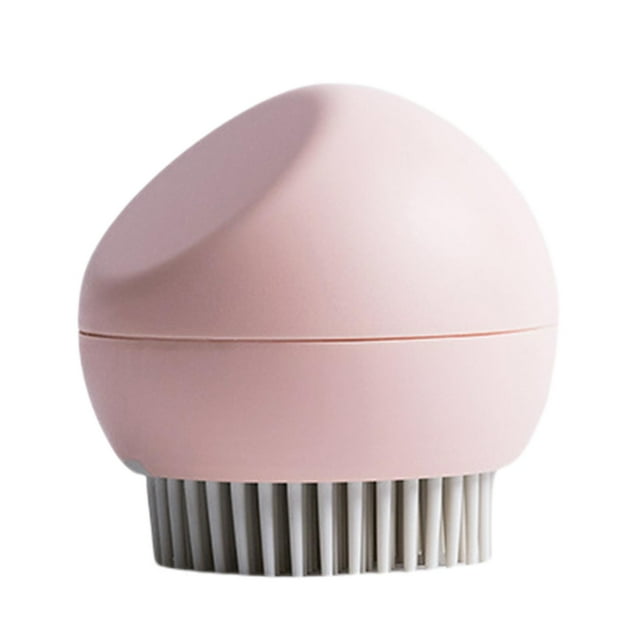 Cepillo multifuncional para ollas, herramienta para lavar platos de pie, gel de sílice reutilizable. Rosa