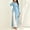 #0162-Sky Blue, variant on Women's Winter Solid Color Long Sleeve Round Neck Side Drawstring Cinched Casual Top Maxi Tunic
