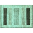 thumbnail image 1 of Ahgly Company Indoor Rectangle Abstract Light Blue Modern Area Rugs, 2' x 5', 1 of 4