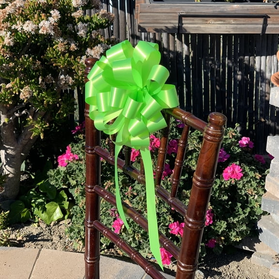 Apple Green Pull Bows with Tails - 8" Wide, Set of 6, St. Patrick's Day, St. Paddy's Day, Gift Wrapping, Wreaths, Bows, Present