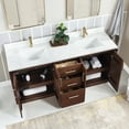 thumbnail image 5 of Vinnova San 72" Double Sink Wood Bath Vanity with Grain Stone in Natural Walnut, 5 of 16
