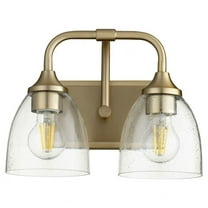 Kirkby Oaks 2 Light Vanity Light in Bailey Street Home Home Collection Style 13 inches Wide By 8.5 inches High-Aged Brass Finish-Clear Glass Color