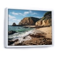 thumbnail image 2 of Designart "Majestic Cliffs Rocky Beach wall art III" Nautical & Beach Floater Framed Canvas Print, 2 of 7