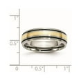 thumbnail image 6 of Chisel Titanium Antiqued and Brushed with 14k Gold Inlay 6mm Grooved Band, 6 of 7