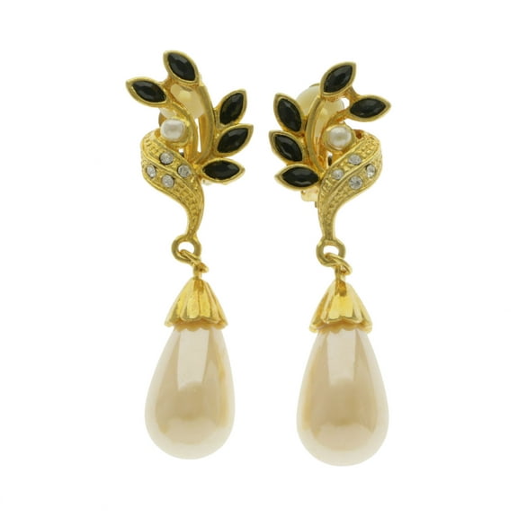 Mi Amore Dangle Clip-On-Earrings Gold-Tone/Black