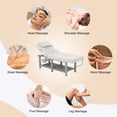 thumbnail image 3 of Pro Heavy Duty Stationary Massage Treatment Table,Salon Beauty Facial Bed Adjustable Backrest with Open-Chest,Headrest Metal Frame PU Leather for Spa,Tattoo,Esthetician(White), 3 of 23
