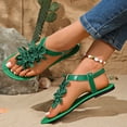 thumbnail image 5 of Women's 3D Floral Thong Slingback Flat Sandals, Open-Toe Breathable Casual Beach Footwear, 5 of 7