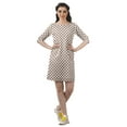 thumbnail image 2 of Moomaya Robes Mini Femmes Coton Slub Robes d'Été Manches 3/4 Robe Droite, 2 of 4