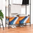 thumbnail image 3 of Yayeee Foldable Storage Basket for Shelves with Handles Waterproof Cloth Bins, Orange Abstract Wavy, 3 of 7