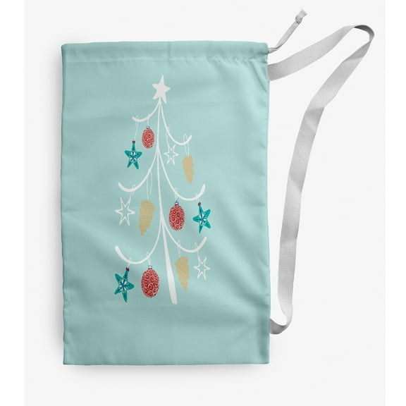 Simply Daisy Pinecone Tree 18 x 29 in Blue Laundry Bag