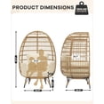 thumbnail image 2 of Senfot Rattan Egg Chair with Cushion - Outdoor Leisure Egg Chair for Living Room, Bedroom, Terrace, Backyard, and Balcony Beige, 2 of 7