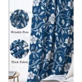thumbnail image 3 of Blue White Floral Blackout Curtains for Bedroom Living Room Darkening Curtains 84 Inch Length 2 Panels Set Farmhouse Retro Botanical Leaves Window Curtain Window Treatment Grommet Drapes 42"x84", 3 of 9
