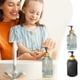 thumbnail image 1 of Juego de dispensadores de jabón de vidrio Black Clear | Bomba de jabón de manos de baño con grano vertical | Botella de lavavajillas de cocina de 14oz | Recargable antideslizante con textura, 1 of 7