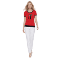 thumbnail image 6 of YEMAK Women's Short Sleeve Crewneck Cat Print Casual T-Shirt Sweater MK32004CAT-RED/BLACK-S, 6 of 6