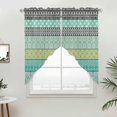 thumbnail image 4 of Teal Black Boho Swag Curtains Vintage Ethnic Tribe Abstract Art Swag Valances for Kitchen Windows, Window Treatment Topper Curtains for Living Room Bedroom Bathroom, 36" W x 45" L, 4 of 9