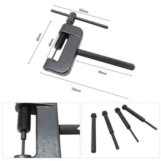 Chain Breaker Set with Carrying Case Chain Cutter and Riveter for Motorcycle Bike ATV