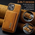 thumbnail image 3 of 2 in 1 Wallet Case for iPhone 16 Pro for Women Men, Detachable Cards Holder Magnetic Back Cover Stand Feature Shockproof Premium PU Leather Phone Cover for iPhone 16 Pro, Brown, 3 of 11