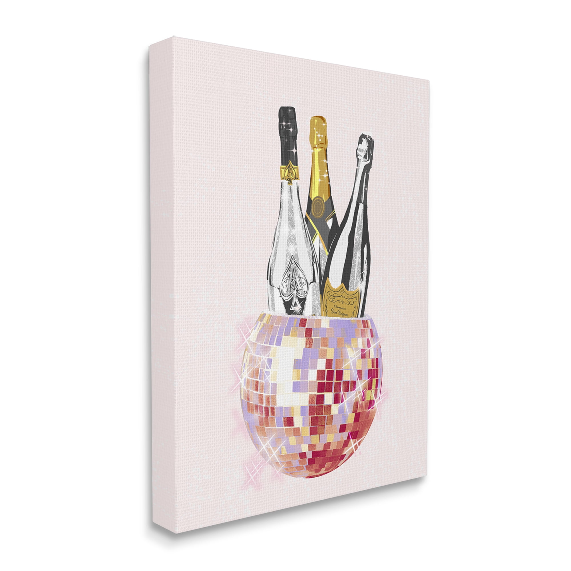 Stupell Industries Glam Disco Champagnes Food & Beverage Painting Gallery Wrapped Canvas Art Print Wall Art, 36 x 48