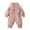 Pink, variant on Winter Romper For Toddler Lapel Long Sleeve Zip Button Jumpsuit Thermal Thick Comfy One Piece Oneise With Pockets (10 Months, Beige)
