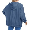 thumbnail image 5 of Yokua Women's Corduroy Drawstring Hooded Pocket Zip Up Jacket Loose Shacket Coat, 5 of 8