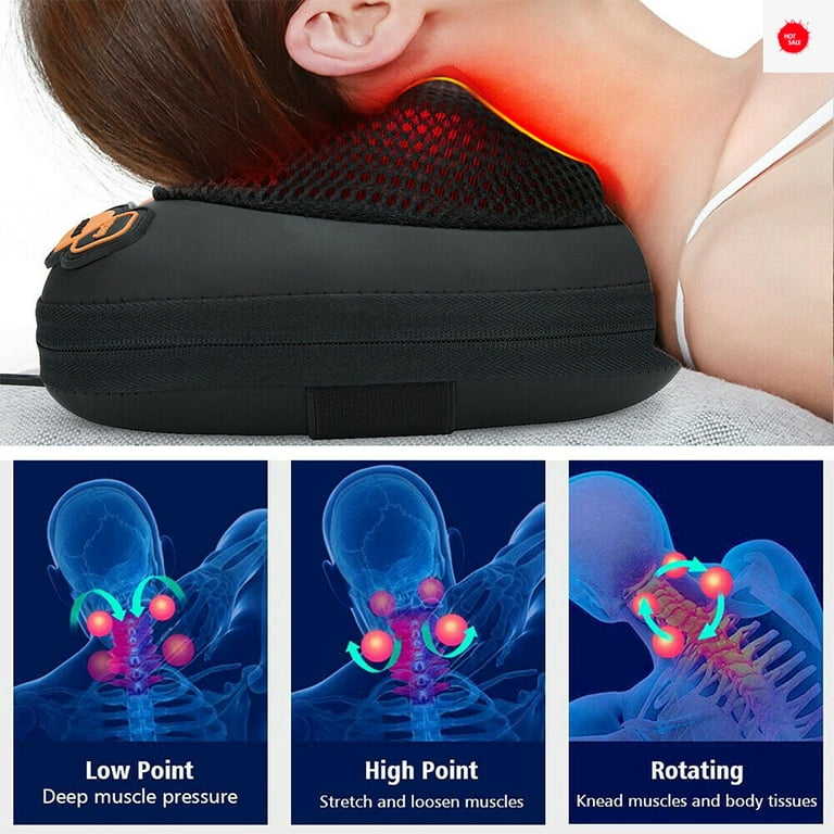 Shiatsoo Neck Back & Lower Back Massager with Heat | Shiatsu Heated Pillow  Massager | Pain Relief | Deep Tissue