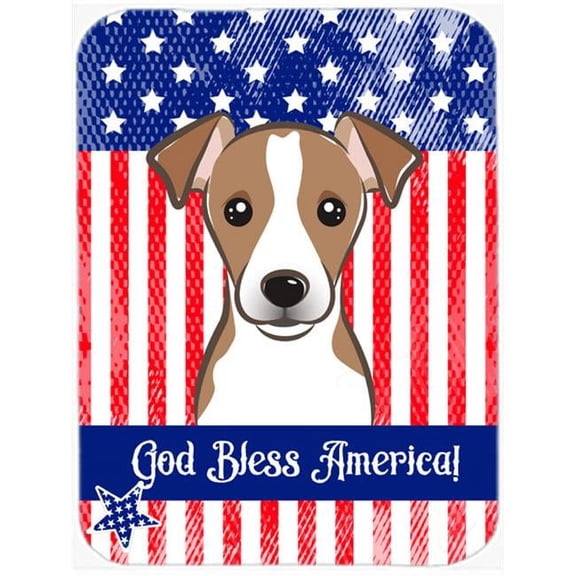 Carolines Treasures Flag and Jack Russell Terrier Glass Cutting Board Large 12H x 16W multicolor