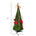 thumbnail image 3 of Gymax 4' Christmas Spruce Pre-lit Poinsettia Tree Decorated Pop-Up Artificial Christmas Tree, 3 of 8