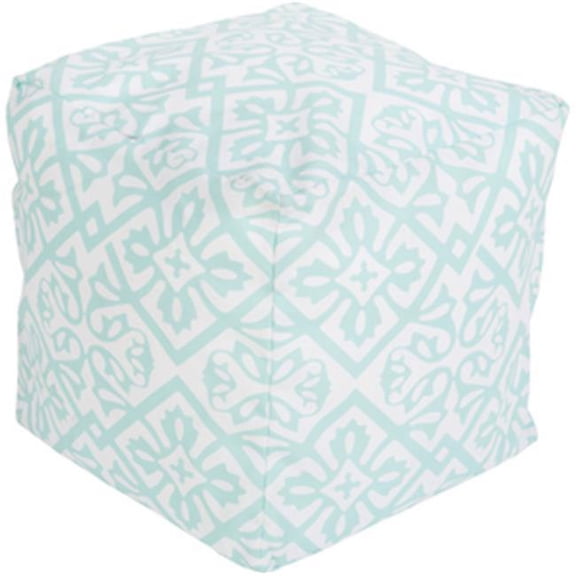 Surya Rug Rug Cube Mint Pouf - Mint Ivory - 18 x 18 x 18 in.