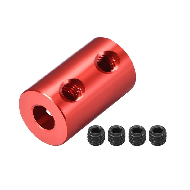 Acoplamiento de eje de 4 mm a 5 mm Bore L20xD12 Conector rígido de rueda de motor robot rojo
