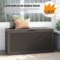 thumbnail image 4 of PayLessHere Deck Box 100 Gallons Storage Box Waterproof Outdoor Storage Box Bench with keyhole for Outdoor Garden Pool Patio Storage,Tan, 4 of 8