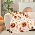 thumbnail image 3 of Tyidzon Halloween Throw Blanket Home Decor Pumpkins Spider Webs Soft Fleece Blanket, 28X39 Inch Throw Blanket for Bedroom, Living Room, Holiday, Kids, Adults Halloween Decorations, 3 of 6