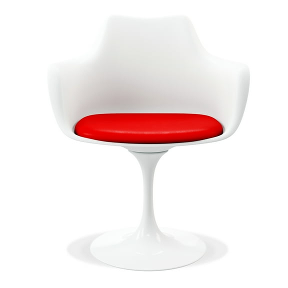 Modholic Tulip Swivel Armchair, Red