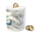 thumbnail image 3 of Outer Space Piggy Bank, Astronaut Inside Spaceship Cosmic Journey Celestial World Universe Theme, Ceramic Coin Bank Money Box for Cash Saving, 3.6" X 3.2", White and Blue, by Ambesonne, 3 of 4