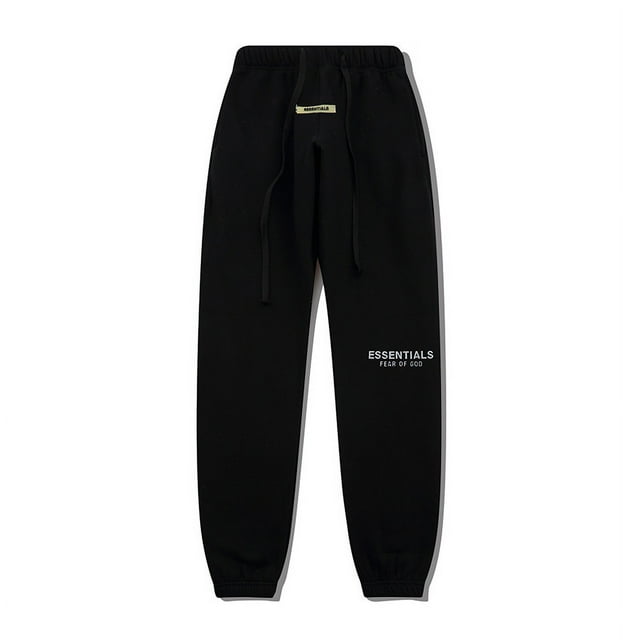 FEAR OF GOD sudadera con capucha multilínea Essentials, nueva y moderna, con logo en el pecho y cintapantalones negros
