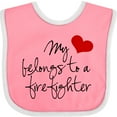 thumbnail image 3 of Inktastic My Heart Belongs Firefighter Girls Baby Bib, 3 of 4