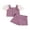 Purple, variant on Suealasg Kids Girls Outfit Daisy Print Mesh Short Sleeve T-Shirt and Elastic Shorts Set 1T 2T 3T 4T 5T Little Girls Summer Ribbed Clothes