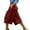 Red, variant on Lenpel Women's Cargo Capri Pants Baggy High Waisted Wide Leg Cropped Travel Trousers Streetwear Casual Long Shorts with Pockets