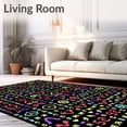 thumbnail image 2 of ODIKA 5'x7' Machine Washable Non-Slip Area Rug, Braided Literacy Symbol Network Modern Educational Graphics High Traffic Rug, Red, 691246, 2 of 7