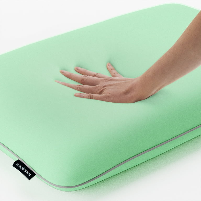 Memory Foam Fun Pillow With Cool to the Touch Cover Standard Queen Mint Green 1 Pack