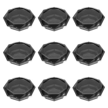 HORIALENCE Fruit Serving Tray Clear Plastic 10Set 5.2X5.2X2.6In