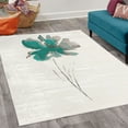 thumbnail image 2 of Watercolor Flower Decorative Rug, Single Poppy Flower on Plain Clear Background Nature Inspired Romantic, Quality Carpet for Bedroom Dorm and Living Room, 6 Sizes, Jade Green, by Ambesonne, 2 of 4