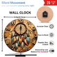 thumbnail image 3 of Bohemian Dreamcatcher Wall Clock Feather Decor 10-Inch Silent Wooden Wall Clock, Battery Operated (AA Batteries Not Included), Artistic Home Decor, 3 of 7