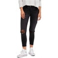 thumbnail image 1 of Free People Womens Fishnet Skinny Fit Jeans, Gris, 25, 1 of 2