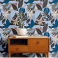 thumbnail image 2 of S4Sassy Modern Abstract Floral Wallpaper - Blue Wall Covering, 25" x 360" Self-Adhesive Vinyl Walls Paper, Decorative Walls Wrap, Easy DIY Wall Covering For Bedroom, Cabinets, Living Spaces, 2 of 9