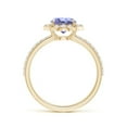 thumbnail image 2 of Angara Natural 1.45 Ct. Tanzanite with Diamond Halo Ring in 14K Yellow Gold for Women (Ring Size: 3.5), 2 of 4