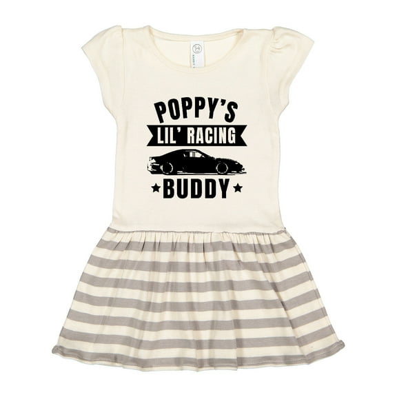 Inktastic Poppy's Lil' Racing Buddy with Car Silhouette Gift Toddler Girl Dress