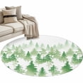 thumbnail image 2 of Green Forest Round Area Rug 3.3 FT, Non Slip Small Entryway Kitchen Mat, Contemporary Silhouette Abstract Art Washable Soft Circular Rug Non-Shedding Door Mat for Bathroom Playroom Kids Room, 2 of 9